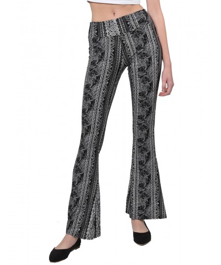 Women's Casual Boho Comfy Stretchy Fit and Flare Printed Pants