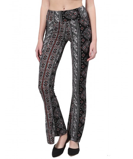 Women's Casual Boho Comfy Stretchy Fit and Flare Printed Pants