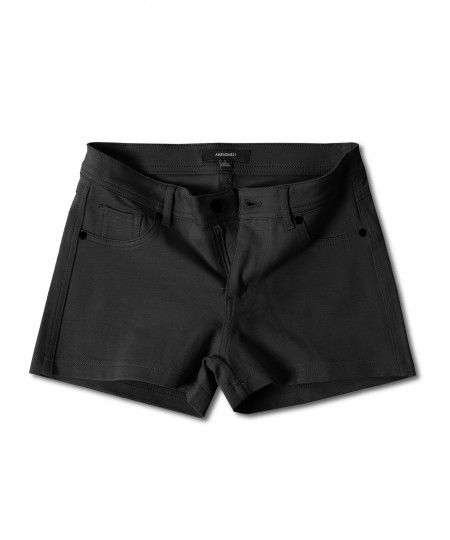 Women's Solid Stretchable Basic Plain Ponte Short Pants