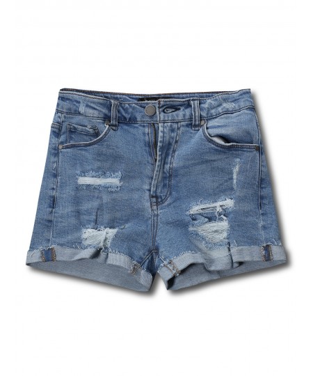 Women's Casual Distressed Mid-Rise Cute Denim Shorts