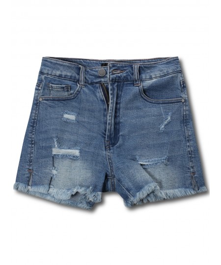 Women's Casual Distressed Mid-Rise Cute Denim Shorts