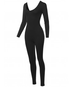 Women's Solid Sexy One Piece Shapewear Bodycon Jumpsuit 