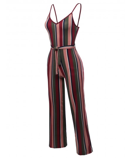 Women's Sleeveless Strap Printed Self Tied Sexy Romper Jumpsuit