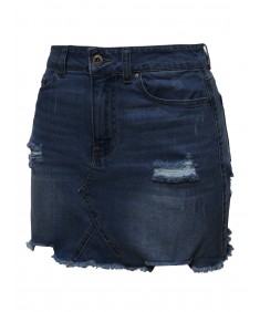 Women's Casual Stone Washed Denim Mini Skirt