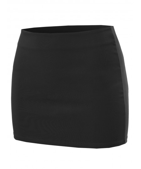 Women's Solid Mini Pencil Skirt