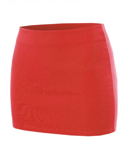 Women's Solid Mini Pencil Skirt