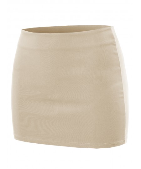 Women's Solid Mini Pencil Skirt