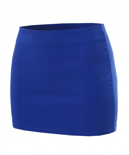 Women's Solid Mini Pencil Skirt