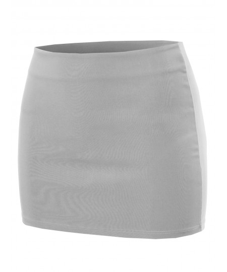 Women's Solid Mini Pencil Skirt