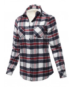 Women's Casual Sherpa Lining Flannel Shirt