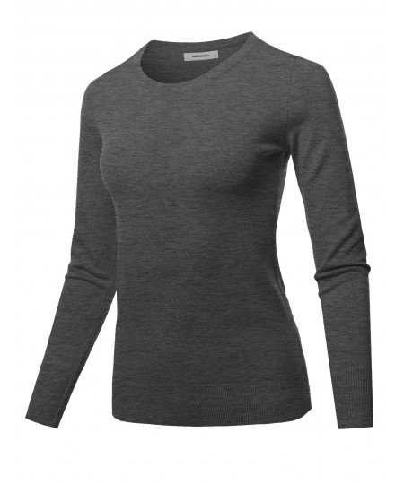 Women's Long Sleeve Crew Neck Classic Sweater