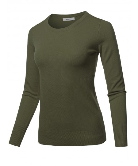 Women's Long Sleeve Crew Neck Classic Sweater