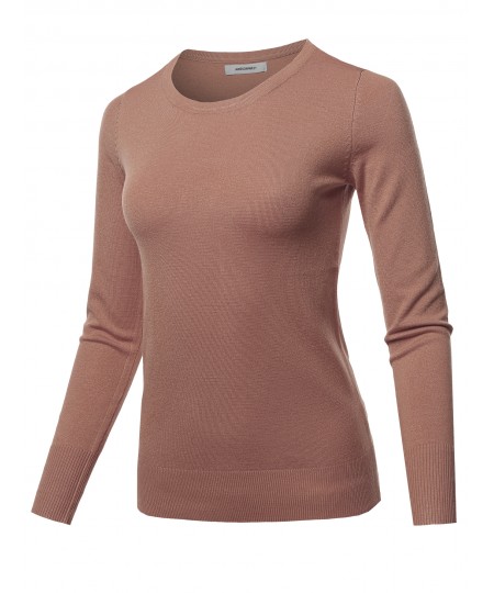 Women's Long Sleeve Crew Neck Classic Sweater