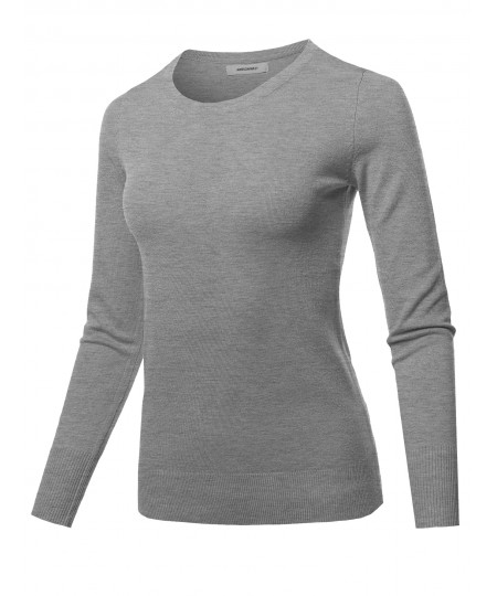 Women's Long Sleeve Crew Neck Classic Sweater