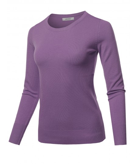 Women's Long Sleeve Crew Neck Classic Sweater