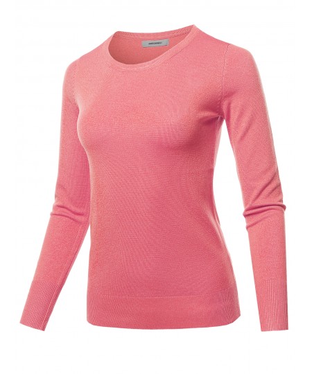 Women's Long Sleeve Crew Neck Classic Sweater