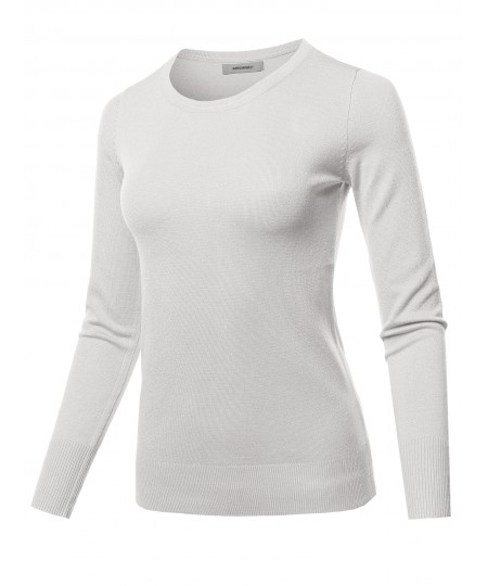 Women's Long Sleeve Crew Neck Classic Sweater