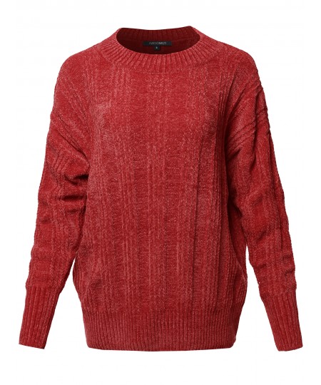 Women's Casual Velvet Yarn Over-Sized Sweater Top