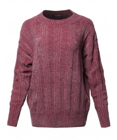 Women's Casual Velvet Yarn Over-Sized Sweater Top