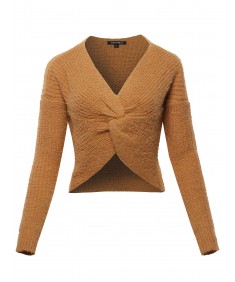 Women's Solid Twist Front Knitted Sweater