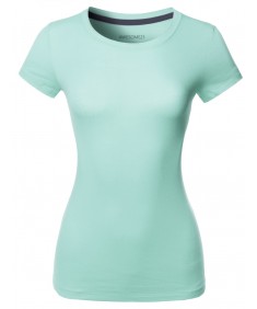 Women's Solid Basic Short Sleeve Crew Neck Tee