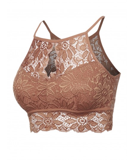 Women's Sexy Lace High Neck Bralette Top
