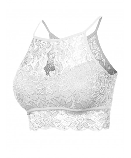 Women's Sexy Lace High Neck Bralette Top