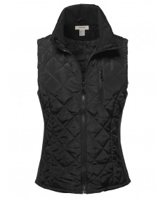 Women's Casual Quilted 2 Tone Vest