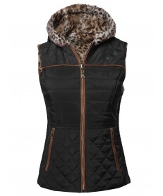 Women's Solid Puffer Reversible Vest