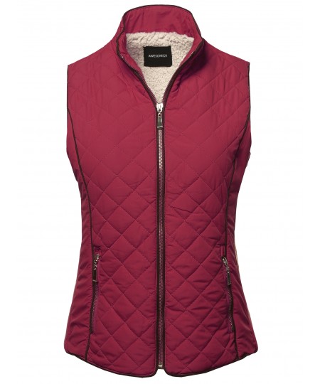 Women's Solid Padded Lightweight Puffer Vest