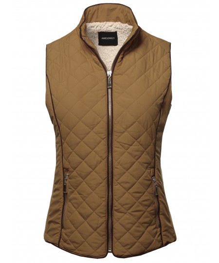 Women's Solid Padded Lightweight Puffer Vest