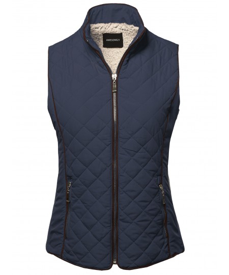 Women's Solid Padded Lightweight Puffer Vest