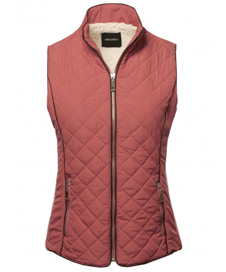 Women's Solid Padded Lightweight Puffer Vest