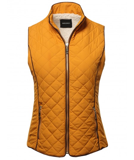 Women's Solid Padded Lightweight Puffer Vest