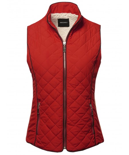 Women's Solid Padded Lightweight Puffer Vest