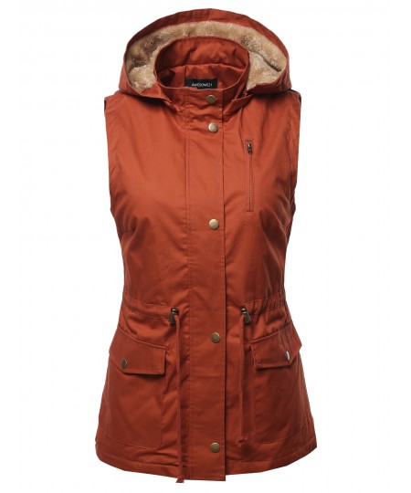 Women's Solid Lightweight Sleeveless Anorak Vest