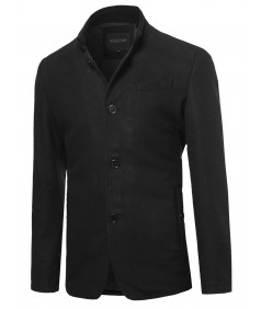 Men's Classic British Long Sleeves Button Closure Wool Blend Coat