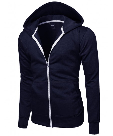 Men's Basic Solid Light Weight Hoodie Jackets