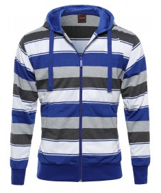 Men's Basic Stripe Light Weight Hoodie