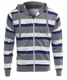 Men's Basic Stripe Light Weight Hoodie