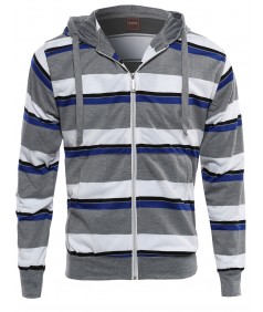 Men's Basic Stripe Light Weight Hoodie