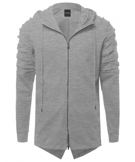 Men's Oversized Hoodie Jacket With Sleeve Cutouts