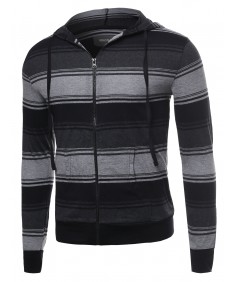 Men's Contrast Stripe Basic Hoodie