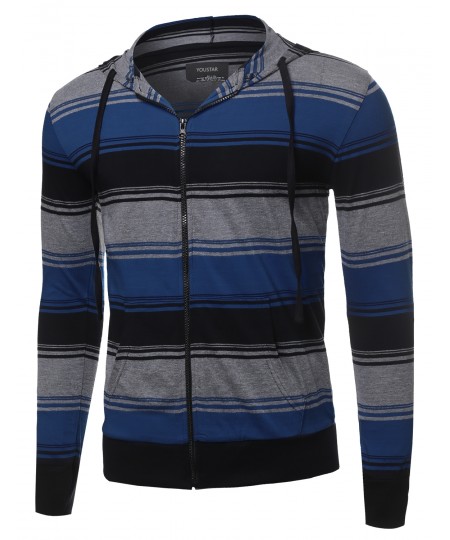 Men's Contrast Stripe Basic Hoodie