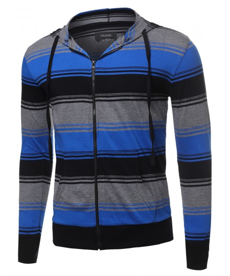 Men's Contrast Stripe Basic Hoodie