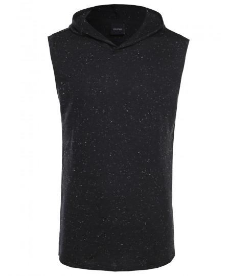 Men's Cotton Based French Terry Sleeveless Side Zippered Hoodie