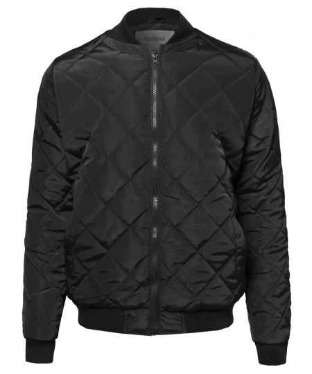 Men's Classic Quilted Padded Bomber Jacket