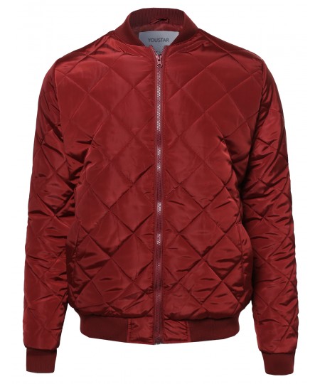 Men's Classic Quilted Padded Bomber Jacket