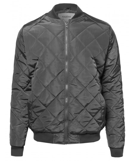 Men's Classic Quilted Padded Bomber Jacket