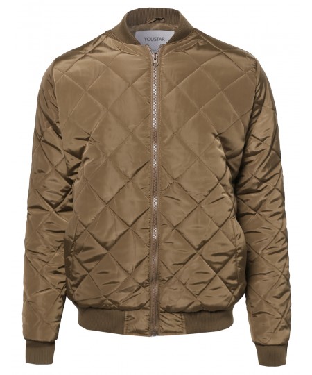 Men's Classic Quilted Padded Bomber Jacket